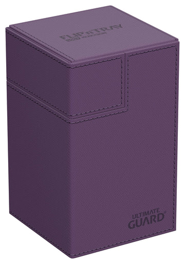 Ultimate Guard Flip'N'Tray 100+, Deck Case For 100 Double-Sleeved Tcg Cards + Dice Tray, Purple, Independent Magnetic Closure & Microfiber Inner Lining