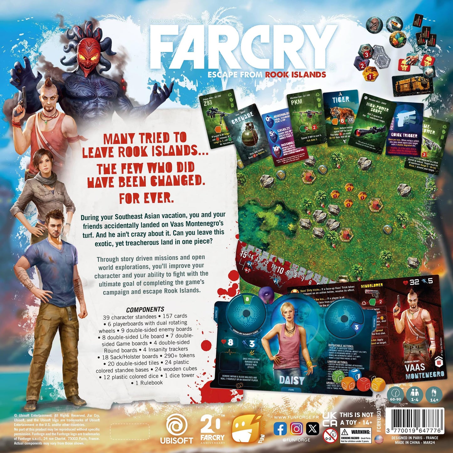 Funforge Far Cry Cooperative Combat Strategy Board Game, Ages 14+, 1-4 Players, Cardboard, Multicolor, Model FCRYUS01