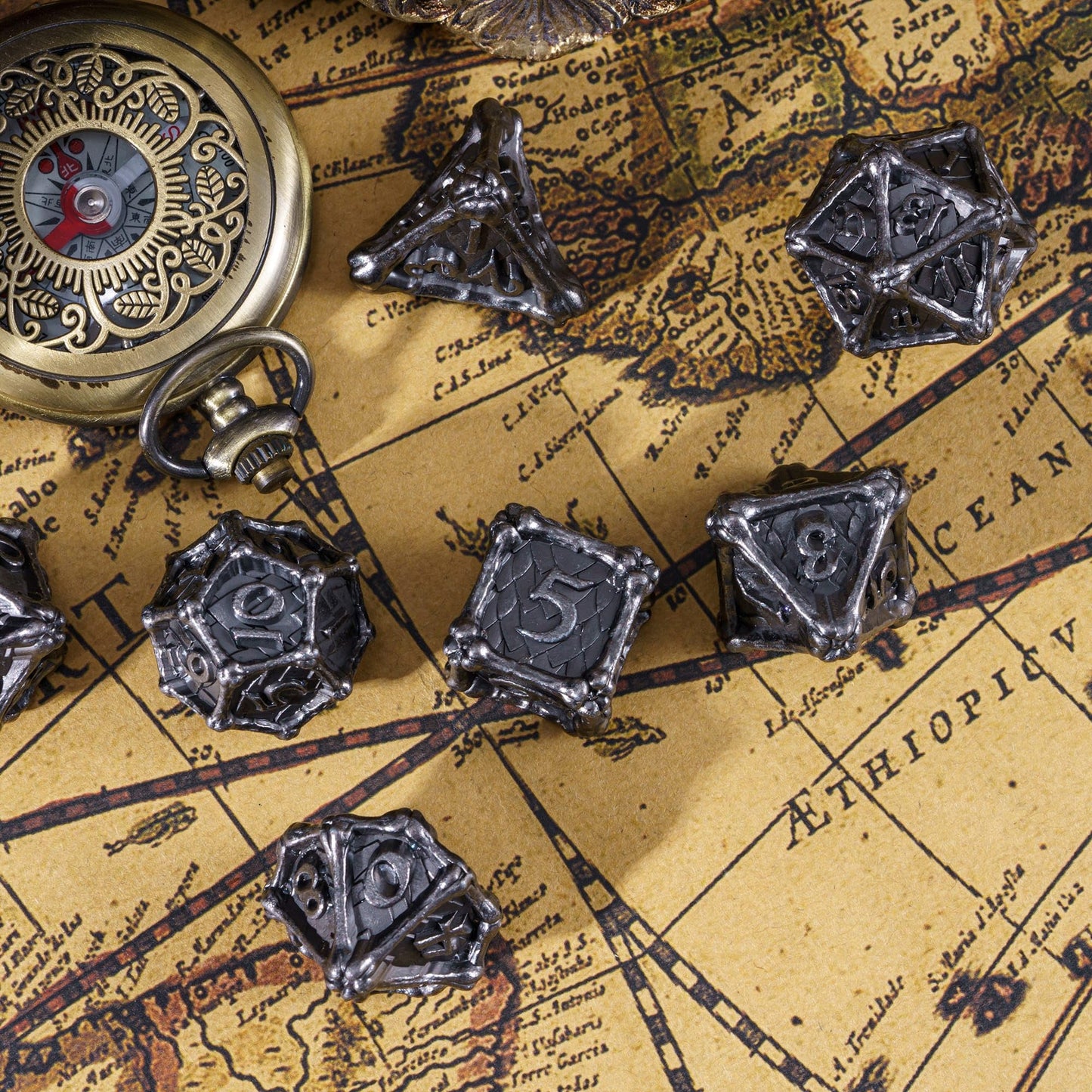 Udixi Metal Dnd Dice Set, 7Pcs Metal Polyhedral Dice Set D&D For Role Playing Games