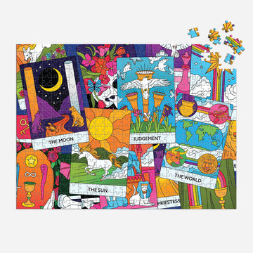 Galison Major Arcana 500 Piece Double Sided Puzzle From Galison - Highlights The Tarot Cards That Represent Life Lessons & Theme