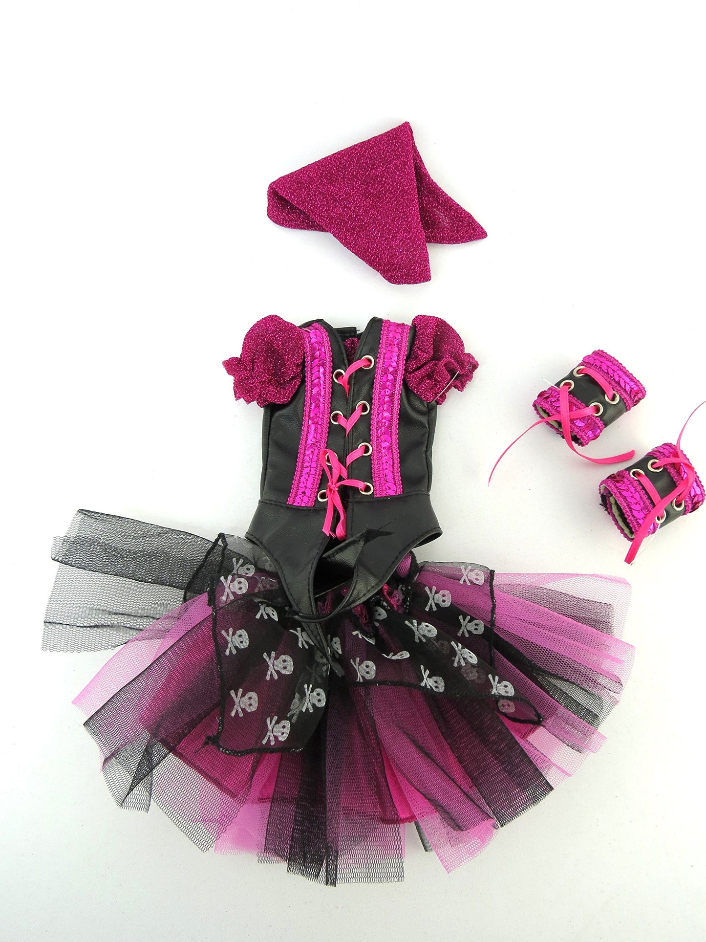 American Fashion World Metallic Pirate Halloween Costume for 14-Inch Dolls | enhanced Quality & Trendy Design | Dolls Clothes | Outfit Fashions for Dolls for Popular Brands