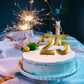 Gold 25th & 52nd Birthday Candles,Gold Number 25 52 Cake Topper for Birthday Decorations Party Decoration