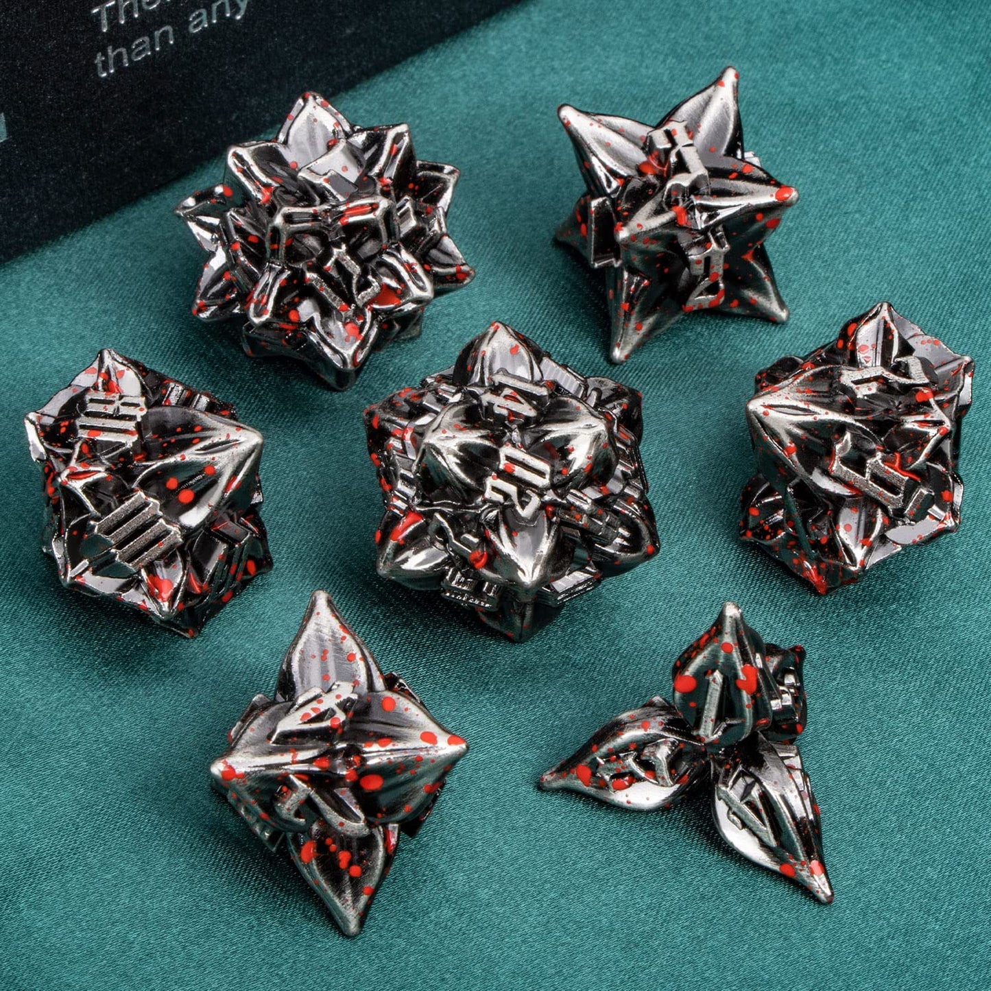 ARUOHHA Dungeons and Dragons Dice DND Metal Dice Set Handmade RPG Role Playing Games Blood Polyhedral Dice 6 Sided D&D Dice Set