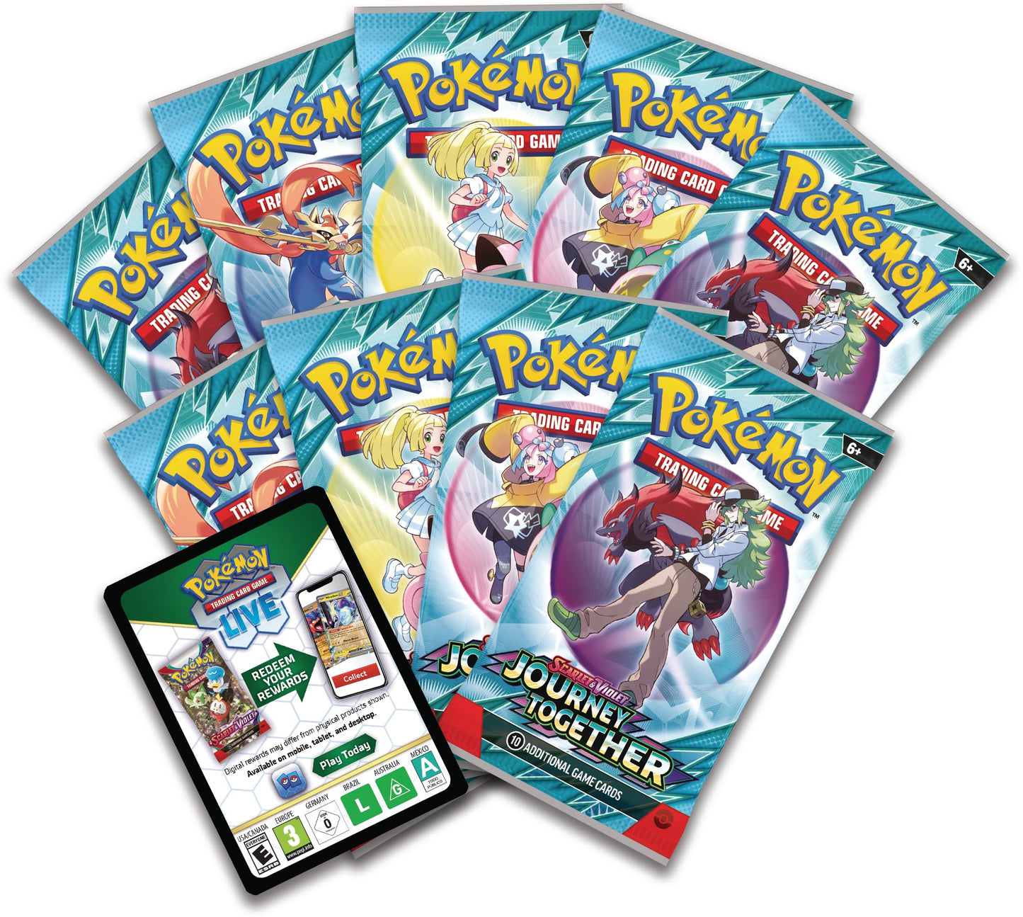 Pokémon TCG Elite Trainer Box - Scarlet & Violet Journey Together, Multi Color, 5.25 Cubic Inches, Model 100-10355