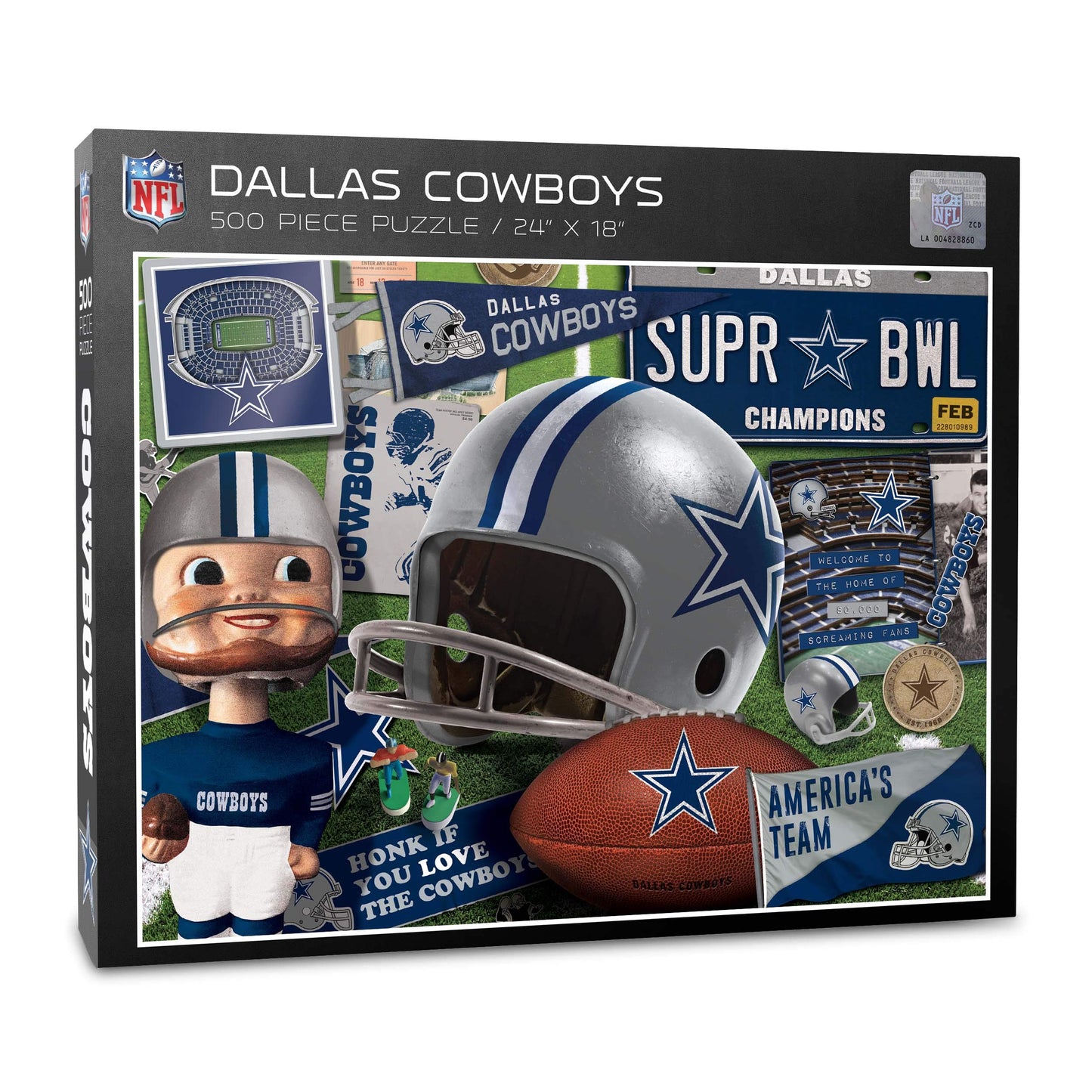 YouTheFan NFL Dallas Cowboys Retro Puzzle - 500 Pieces, Cardboard, Team Colors, Model 0951292