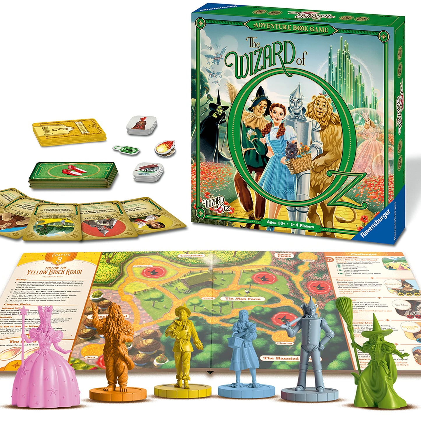 Ravensburger Wizard of Oz Adventure Book Game, Ages 10+, Cardboard, Yellow, Model 60001948, Interactive Group Activity