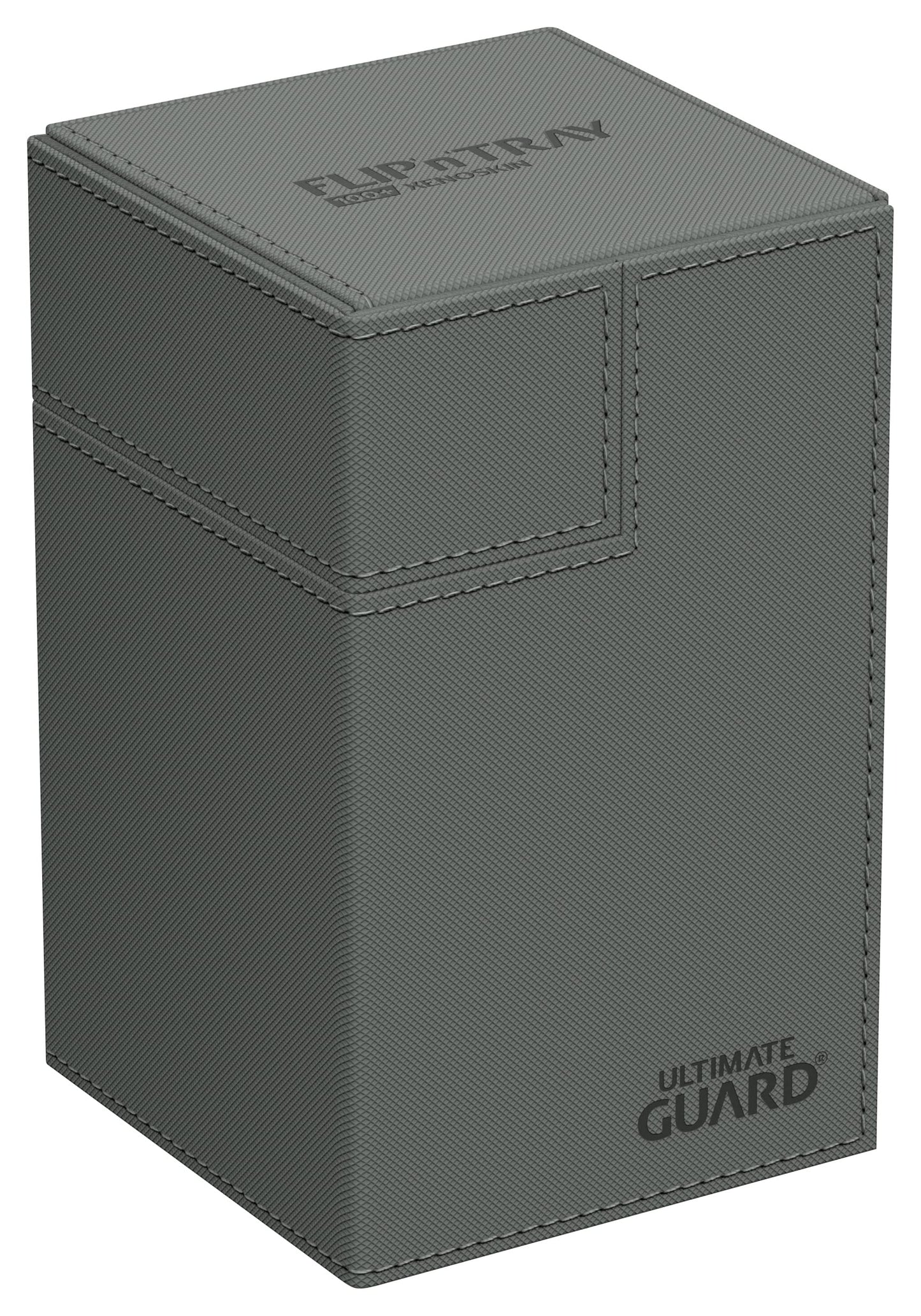 Ultimate Guard Flip'N'Tray 100+, Deck Case For 100 Double-Sleeved Tcg Cards + Dice Tray, Grey, Independent Magnetic Closure & Microfiber Inner Lining