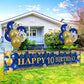 10Th Birthday Decorations For Little Kids Boys Girls Blue And Gold, Navy Blue Gold Birthday Party Yard Banner 18Pc Happy Birthday Balloon For 10Th Anniversary Birthday Christmas Supplies Outdoor Decor