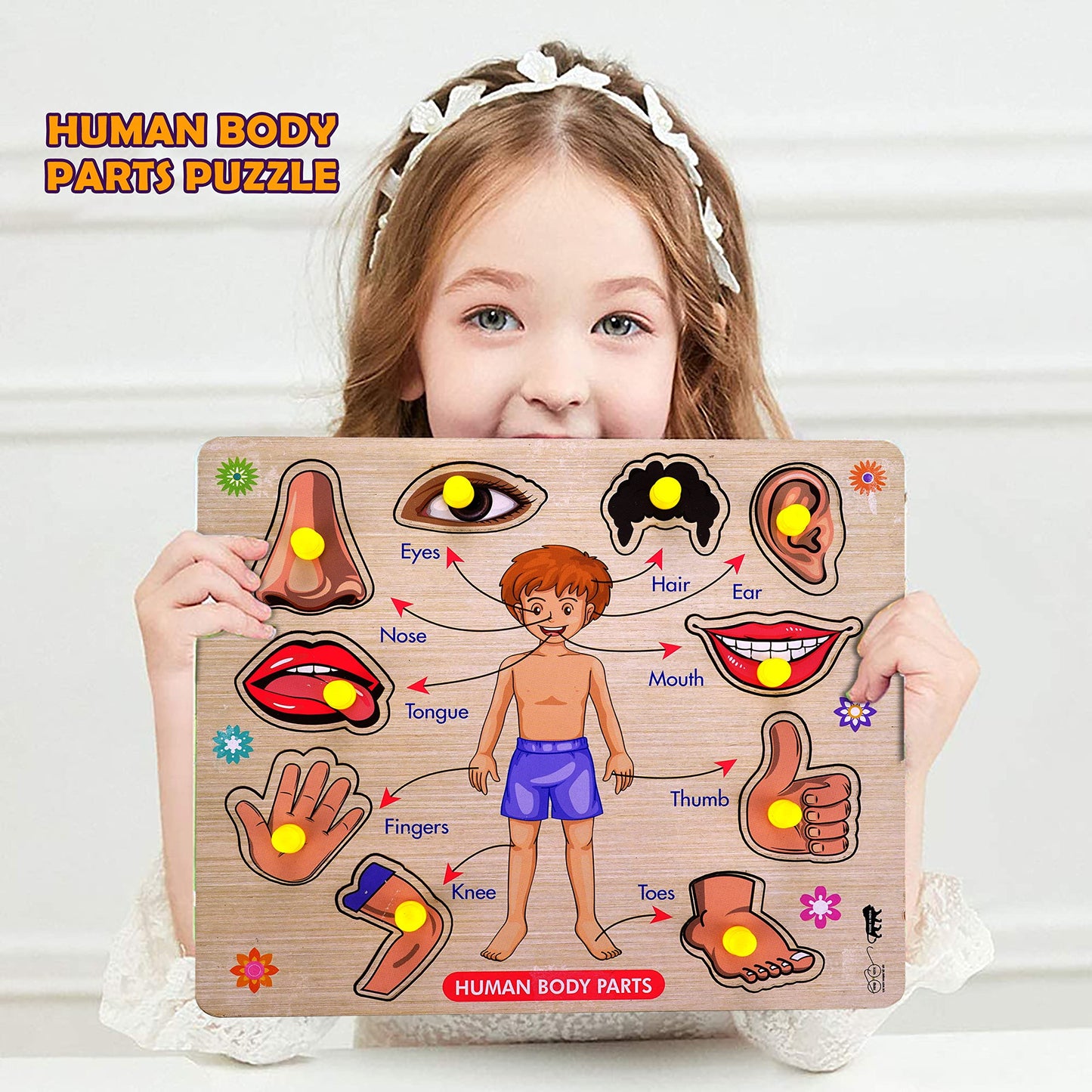 Lefan Wooden Puzzles Wooden Human Body Parts Puzzle Educational Anatomy Toy For Kids Educational Montessori Learning Puzzle For