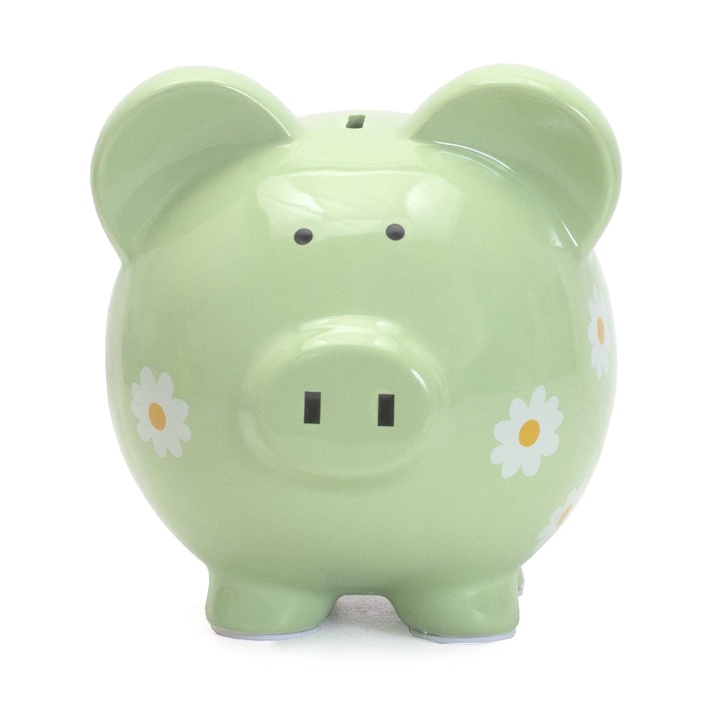 Child To Cherish Ceramic Piggy Bank For Girls, Daisy Green