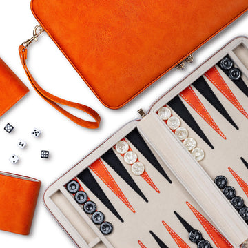 Lingle Backgammon Sets For Adults, Classic Board Game With Folding Leather Backgammon Case, Portable Travel Backgammon Game Set