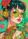 Lucky Puzzles - Doodlefly Enigma 1000 Piece Jigsaw Puzzle for Adults | Cyberpunk Art Puzzle with Vibrant Lime and Pistachio Colo