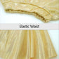 Happy Cherry 2Pcs Kids Girls Shiny Metallic Short Sleeve Crop Top With Pleated Skirt Set Dancewear Performance Costumes Gold 3-4