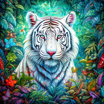 Tangmosaic Puzzle For Adults 1024 Pieces, Challenging Night Game With Tiger And Flowers, Impossible Jigsaw Interlock Perfectly N
