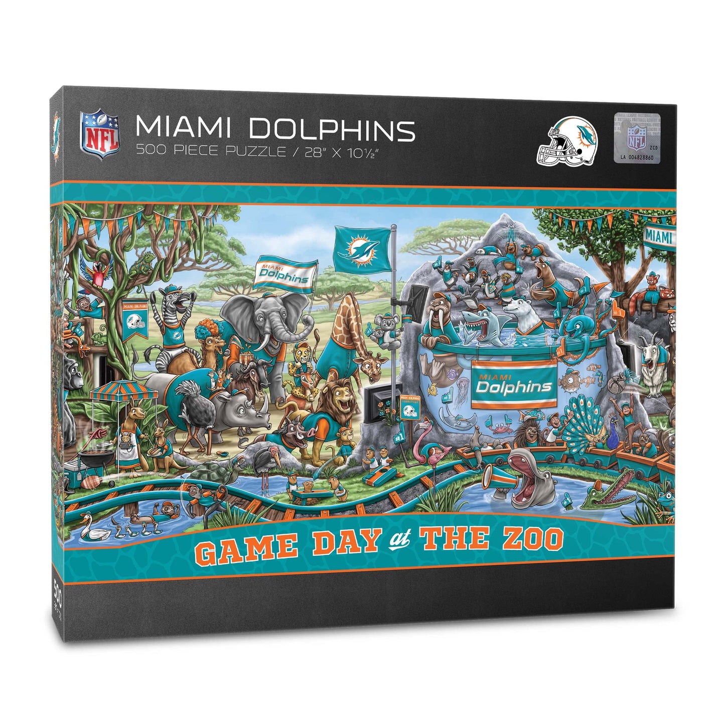 YouTheFan NFL Miami Dolphins 500pc Game Day Puzzle - Cardboard, Team Colors, Model 3703636