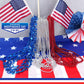 Hoosun 4Th Of July Beaded Necklace, 24Pcs Patriotic Star Bead Necklaces Red Silver And Blue Accessories,Fourth Of July Beads For