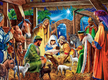 Holiday 100Pc Glitter Puzzle - Christ Is Born