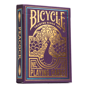Bicycle Peacock Playing Cards - Purple - Cold Foil Premium Playing Card Deck For Card Games And Magic Tricks - Dazzling Design, Smooth Finish
