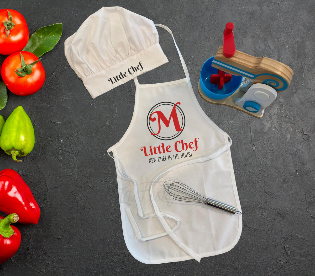 La Festiya Kids and Babies Polycotton Apron and Cap Costume for Photoshoot, Fun, Craft Activities (25 Years)