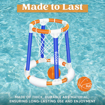Sloosh Pool Basketball Hoop Toys, Floating Basketball Pool Game, Swimming Floats Toys With Balls Pump, Summer Outdoor Water Play Toy For Kids And Adults (Blue Orange)