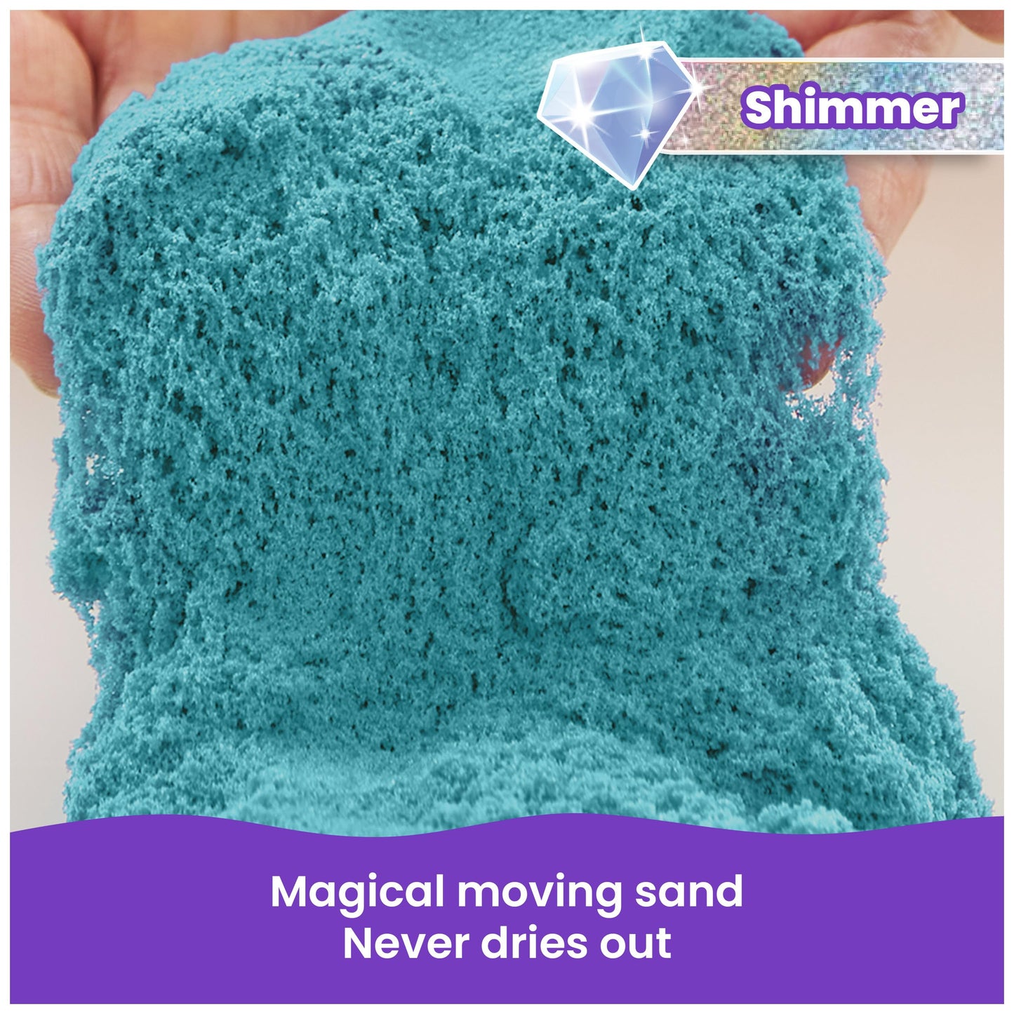 Kinetic Sand Twinkly Teal 2lb Bag - All-Natural Shimmering Play Sand for Kids, Ideal for Squishing and Molding