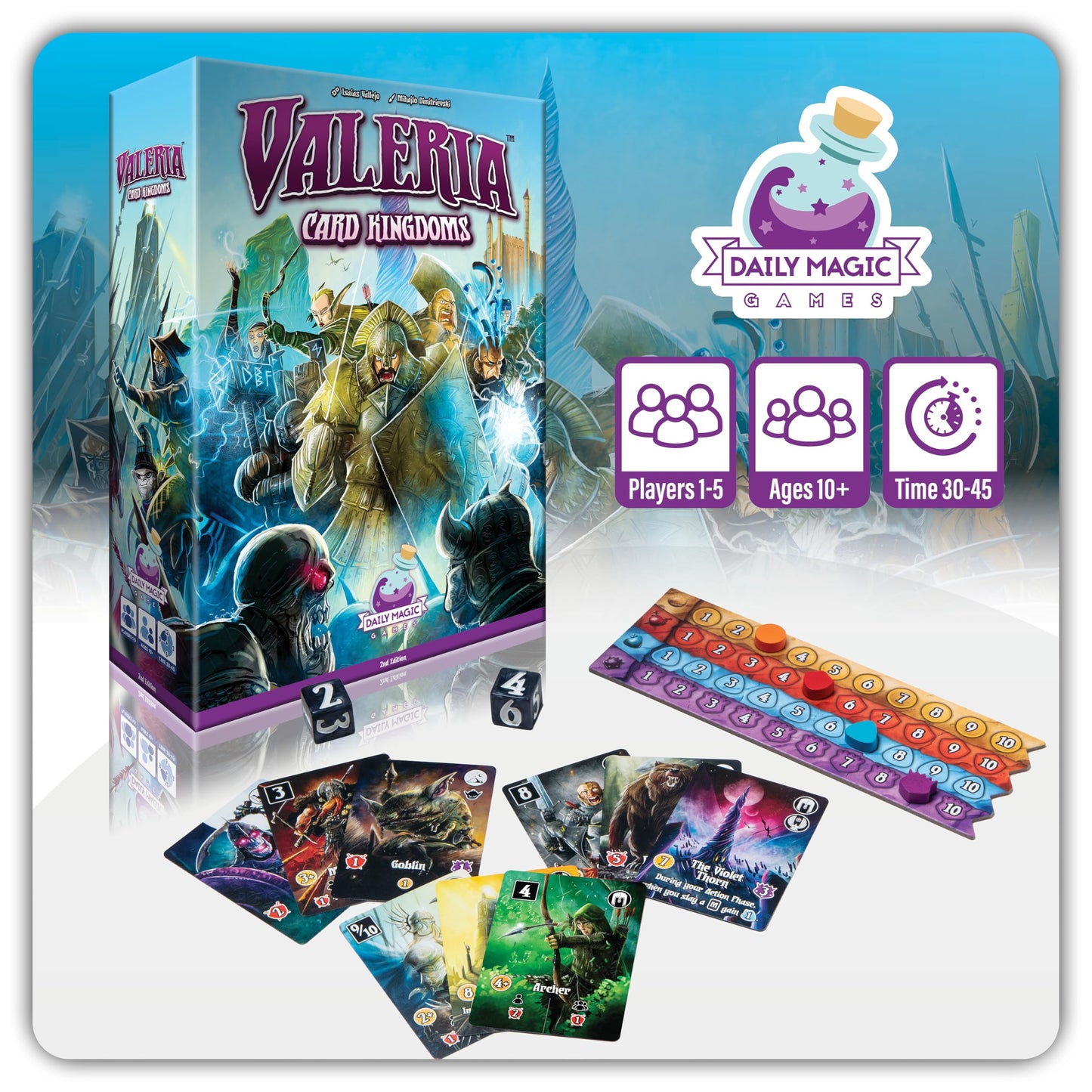 Daily Magic Games Valeria Card Kingdoms Board Game - Strategy, Resource Management, Ages 10+, 1-5 Players, Multicolor, Model DMGVCK101