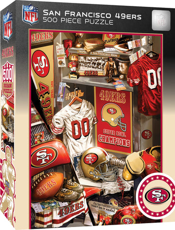 Masterpieces Game Day 500 Piece Jigsaw Puzzle For Adults - Nfl San Francisco 49Ers Locker Room - 15'X21'