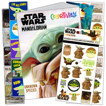 Bendon Star Wars Mandalorian Coloring Book Set with Baby Yoda Stickers Coloring Book, and More(Star Wars Classic)