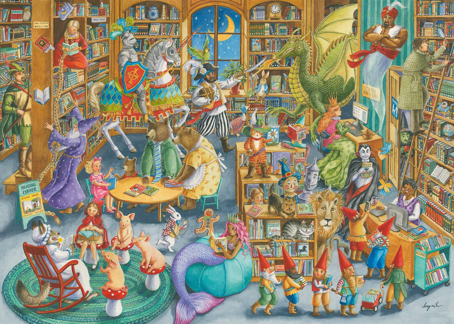 Ravensburger Midnight at The Library Puzzle - 1000 Unique Pieces | enhanced Quality | Anti-Glare Surface | Perfect for Family Fun | Ideal Gift for Puzzle Enthusiasts