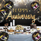 6 Pcs Happy Anniversary Mylar Balloons 18 Inch Round Foil Helium Balloon Birthday Engagement Wedding Celebration Anniversary Par