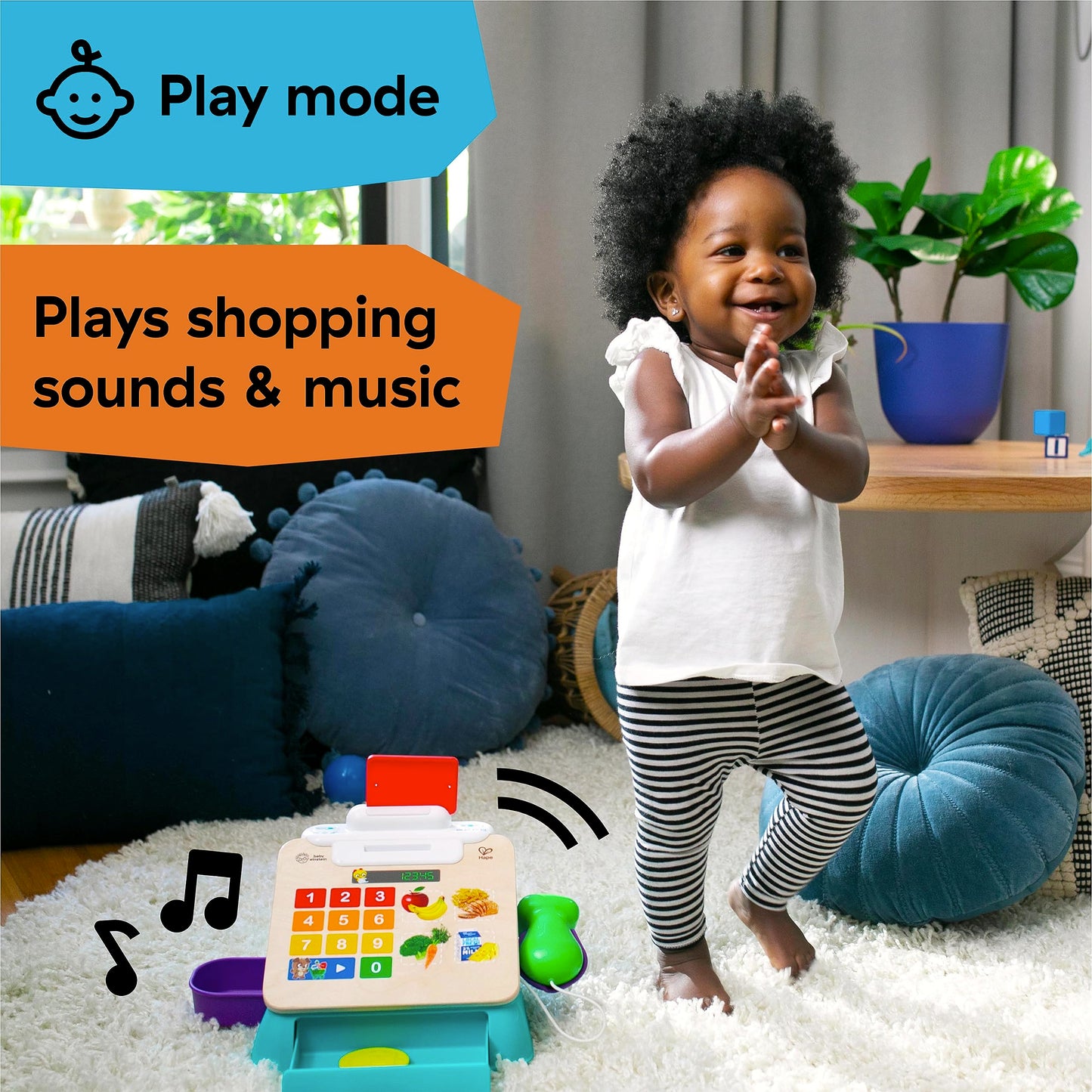 Baby Einstein + Hape Magic Touch Cash Register Pretend To Check Out Toy, With Real Sounds And Music, Ages 9 Months And Up