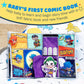 My First Comic Soft Book - Kids Preferred Dc Comics The Batman Brave Little Heros Baby Crinkle Soft Sensory Book With Soft Fabric For Babies, 6.25X9 Inch