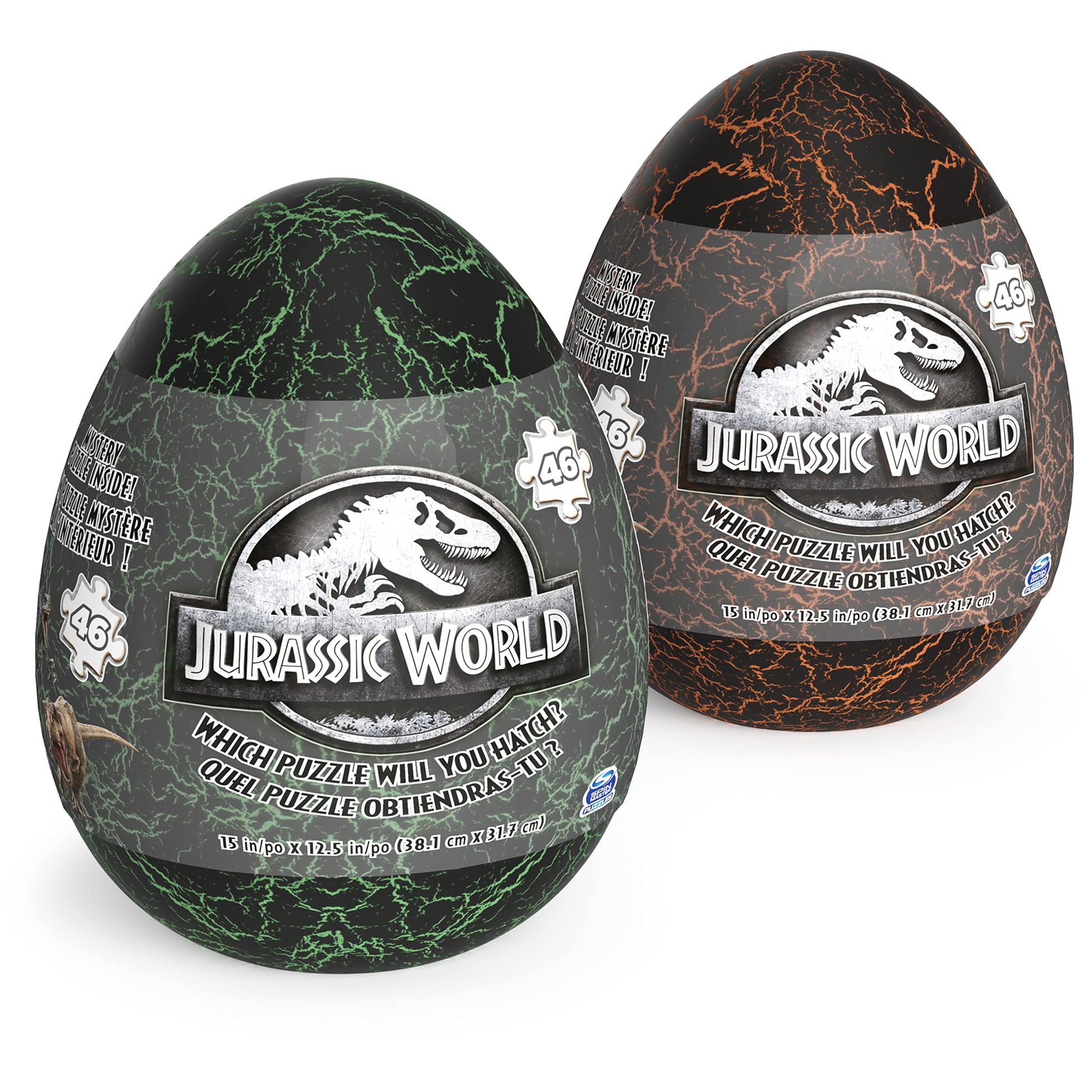Jurassic World  2 Mystery Puzzle Bundle 46-Piece Jigsaw Activity Dinosaur Park Movie in Egg  for mature-themeds & Kids Ages 4 and up