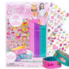 Barbie Sparkle Bracelet Making Kit, 4 Reversible Shimmery Bracelets, 100+ Traditional and Puffy Resin Stickers, DIY Friendship J