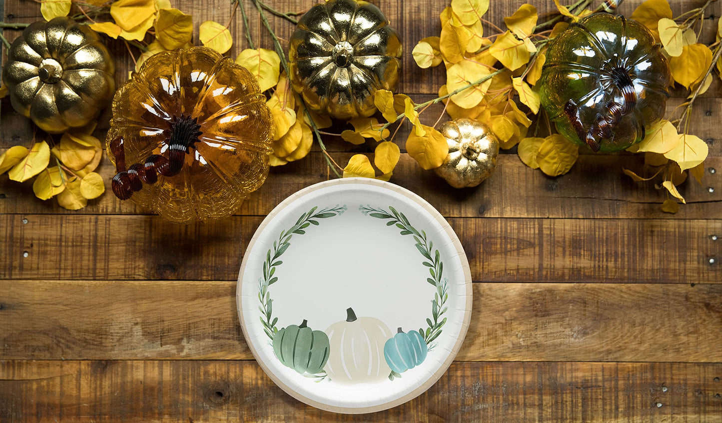 American Greetings 36-Count 9 in. Paper Dinner Plates, Pumpkin Thanksgiving Party Supplies