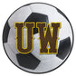 FANMATS 4936 Wyoming Cowboys Soccer Ball Rug - 27in. Diameter - UW Logo