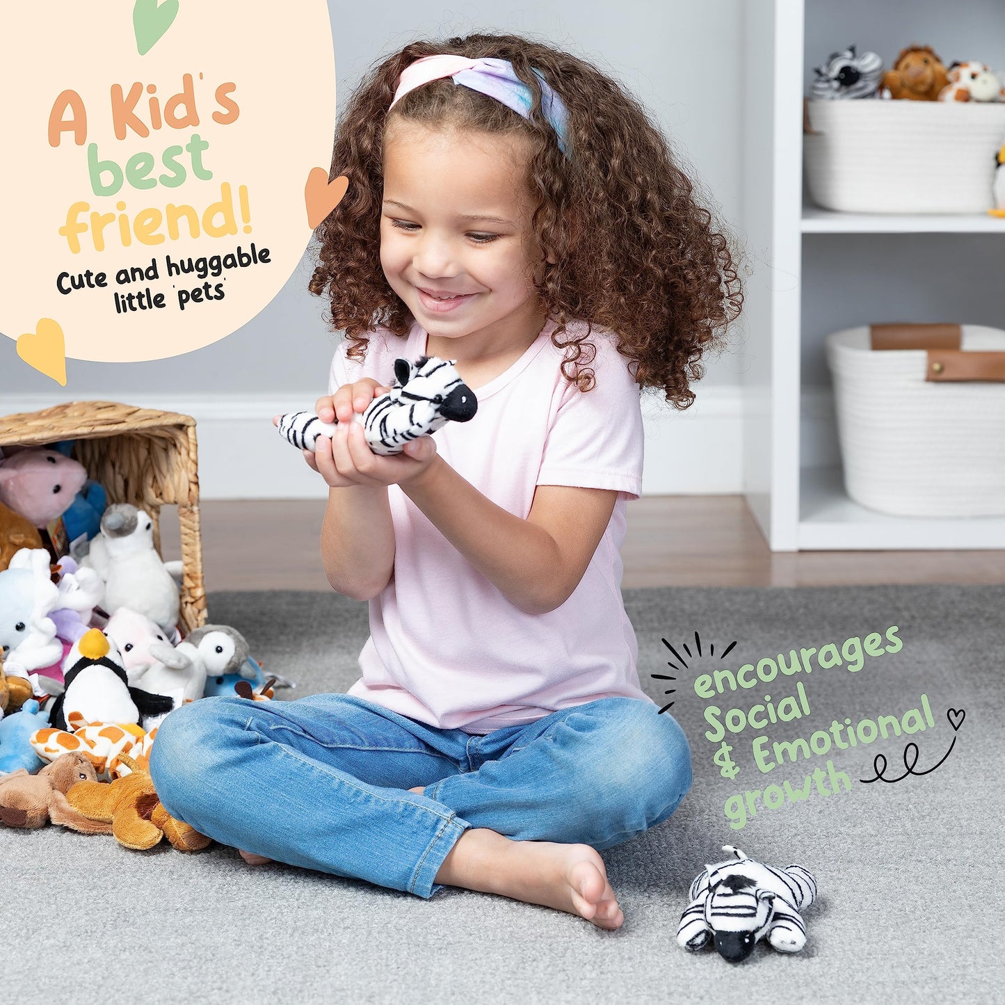Forest & Twelfth Stuffed Zebra, Single Mini Stuffed Animal Plush Toy For Kids, Safari Party Favors And Goody Bags, Classroom Treasure Box Prizes, Stocking Stuffers (Zebra)