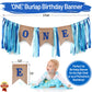 Baby Boy 1st Birthday Decorations With Birthday Crown - First Birthday Boy Decorations - Cake Smash Party Supplies - Happy Birth