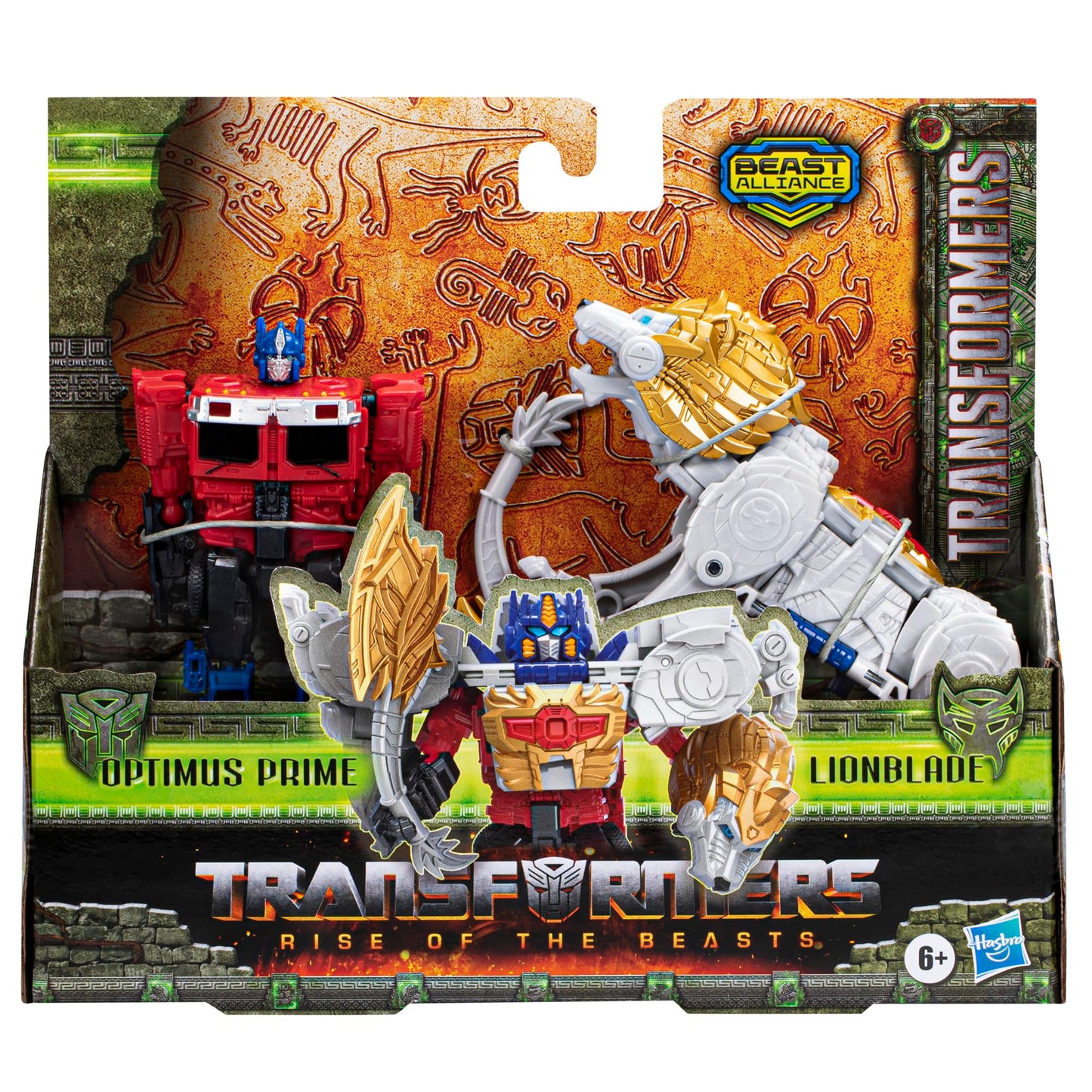 Transformers Beast Alliance 2-Pack Optimus Prime & Lionblade Toys, 5-inch, Multicolor, Ages 6 and Up, Model F4622
