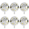 6 Pcs Anniversary Mylar Balloons Round Foil Helium Balloon Happy Birthday Party Decorations Supplies Photo Backdrop 18 Inch