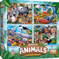 MasterPieces - Jigsaw Puzzle Set for Kids 6+ Years, 4-Pack of 100 Pieces, Educational and Fun Game, World of Animals Collection,