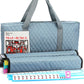 American Mahjong Game Set - Pearl Gray Quilted Soft Bag - 166 White Engraved Tiles  4 All-in-One Rack/Pushers Complete Western Mah-Jongg  Maj Jongg  Ma Jong Set