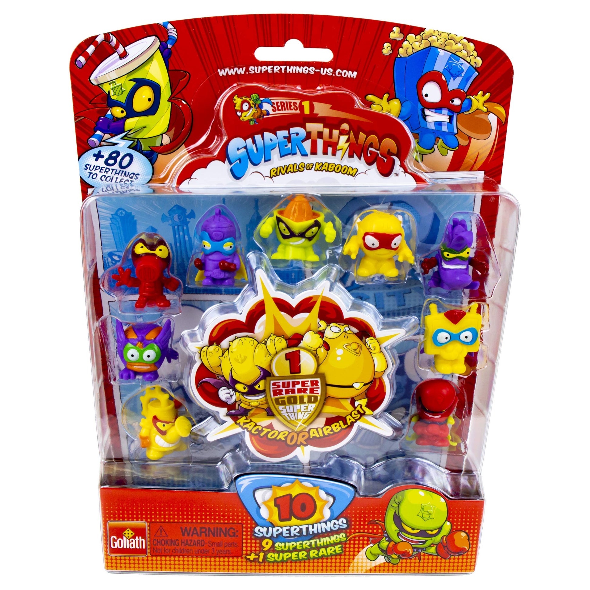 Superthings Series 1 - Blister Pack (10) By Goliath - Contains 9 Superthings And 1 Super Rare Gold Character