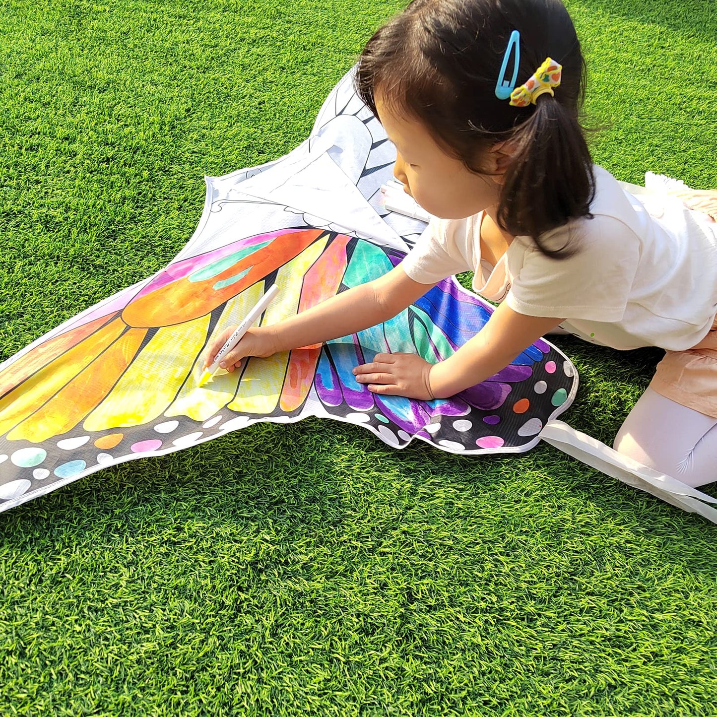 Diy Butterfly Kids&Adults Kite,Kites For Kids Ages 4-8,Paintable Kite,With 300Ftstring And Marker(12-Count) By Simxkai