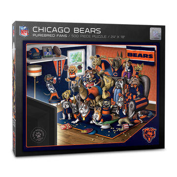 Youthefan Nfl Chicago Bears Purebred Fans 500Pc Puzzle - A Real Nailbiter, Team Colors