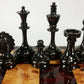 Real Brass Metal Staunton Bridled Knight Chess Men Set Gold And Black Chrome - No Board