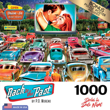 Roseart - Back To The Past - Drive In Date Night - 1000 Piece Jigsaw Puzzle For Adults
