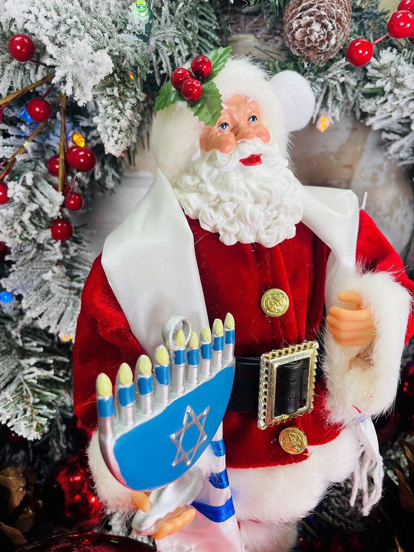Santa'S Workshop 12'' Hanukkah Santa, Red