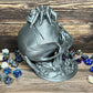 MunnyGrubbers - 6.5  Skull Dice Tower - (Random 7PCS D20 Dice Set Included) - No Paint Odorless Plastic - Tabletop Roleplaying Game - Dice Roller - Dungeons and Dragons - DND - D&D - (Marble)
