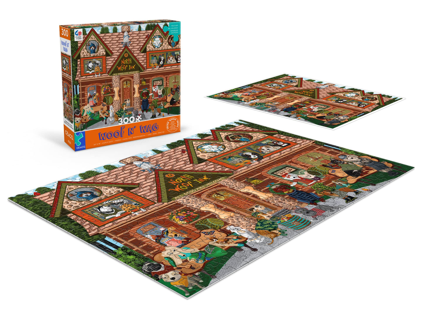 Ceaco - Woof N Wag - North Woof Inn - 300 Piece Jigsaw Puzzle